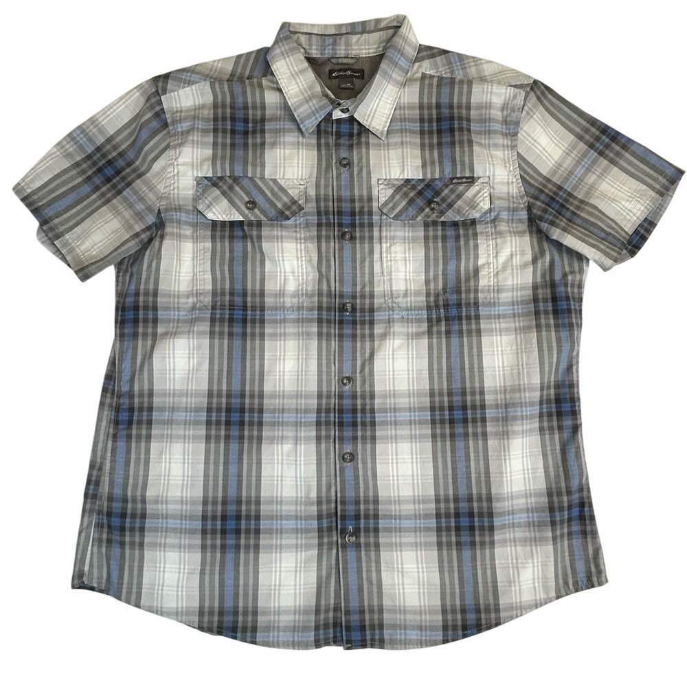 Eddie Bauer Men's Button down casual shirt size XL Multicolor Plaid Design